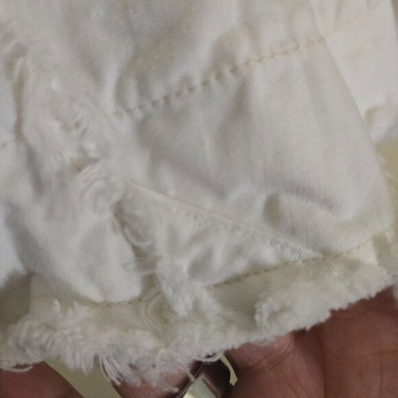 Burning Torch Recycled Cotton White Long Sleeve Raw Hem Full Zip Jacket Size S - Picture 4 of 8